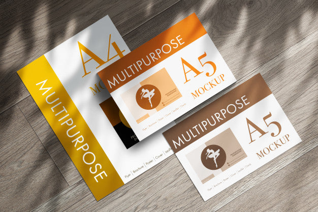 Free Multipurpose A4 Papers Mockup Psd