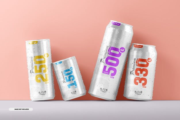 Free Multisize Soda Can Mockup Psd