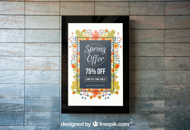 Free Mupi Mockup Frame Template on a Wall