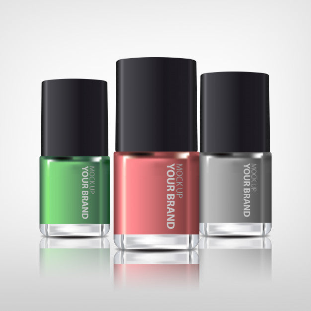 Free Nail Polish Colourful Realistic Mock Up Psd