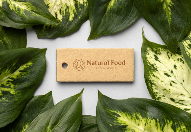 Free Natural Food Mock-Up With Leaves Psd