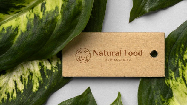 Free Natural Food Mock-Up With Leaves Psd