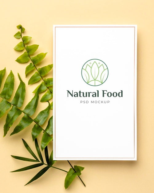 Free Natural Food Mock-Up With Leaves Psd