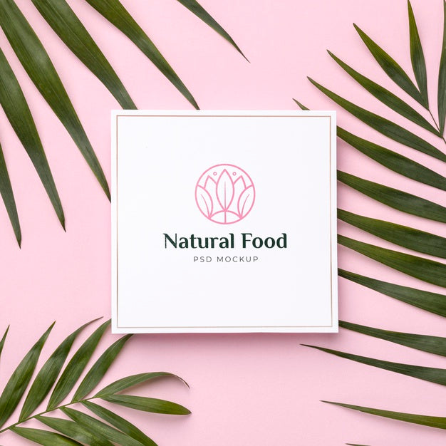 Free Natural Food Mock-Up With Leaves Psd