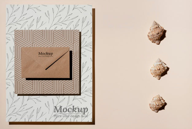 Free Natural Material Card Mock-Up Arrangement Psd