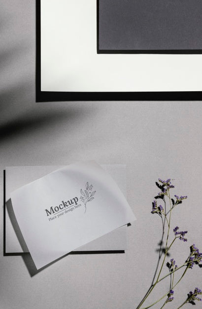 Free Natural Material Card Mock-Up Arrangement Psd