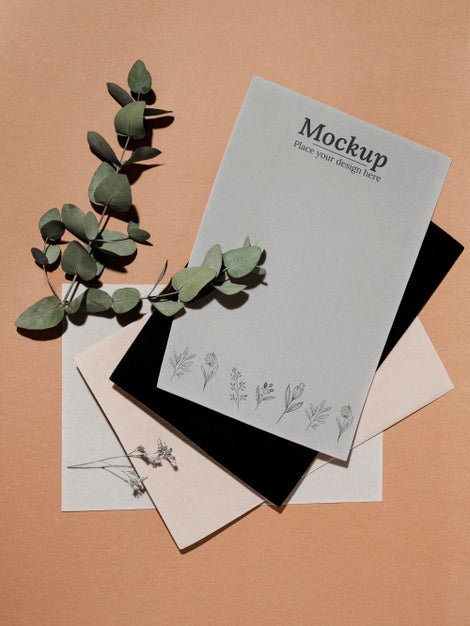 Free Natural Material Card Mock-Up Assortment Psd