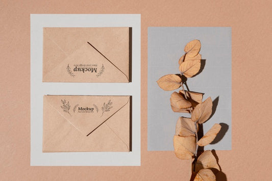 Free Natural Material Card Mock-Up Assortment Psd