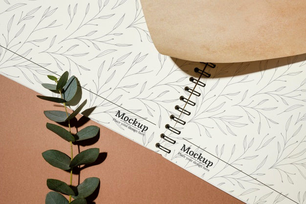 Free Natural Material Notebook Mock-Up Psd