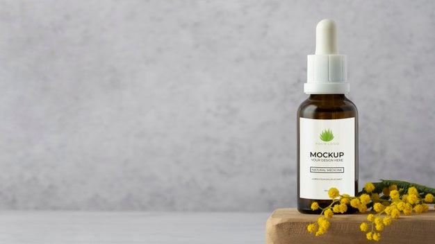 Free Natural Medicine Packaging Design Mockup Psd