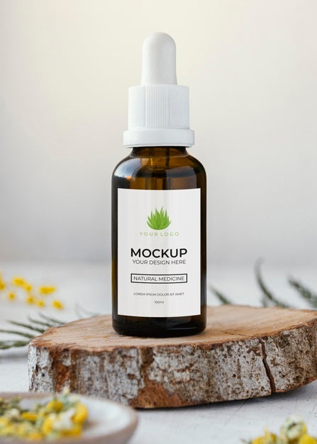 Free Natural Medicine Packaging Design Mockup Psd