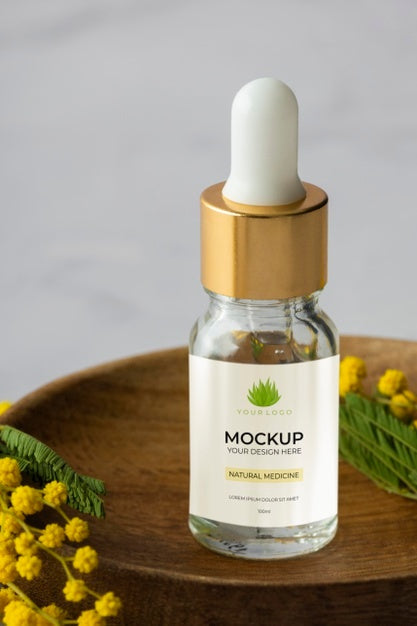 Free Natural Medicine Packaging Design Mockup Psd