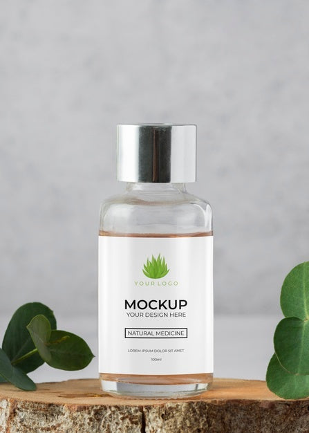 Free Natural Medicine Packaging Design Mockup Psd