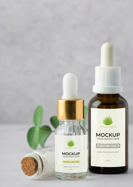 Free Natural Medicine Packaging Design Mockup Psd