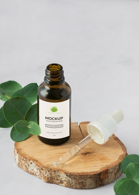 Free Natural Medicine Packaging Design Mockup Psd