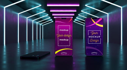 Free Neon Device Concept Mock-Up Psd