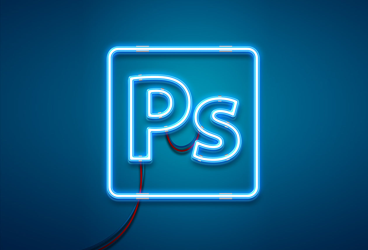 Free Neon Light Photoshop Effect Mockup