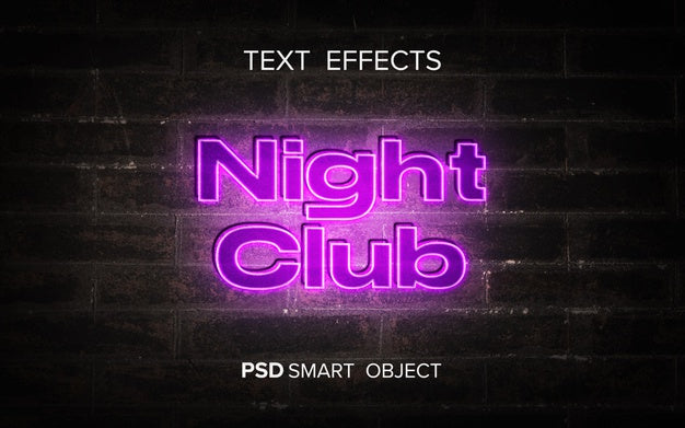 Free Neon Text Effect Mock-Up Psd