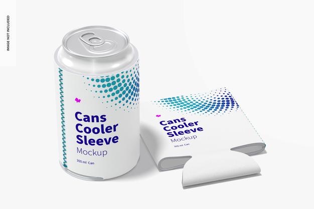 Free Neoprene 355 Ml Can Cooler Sleeves Mockup Psd