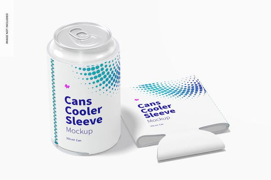 Free Neoprene 355 Ml Can Cooler Sleeves Mockup Psd