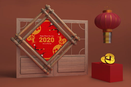 Free New Year Decorative Ornaments Psd