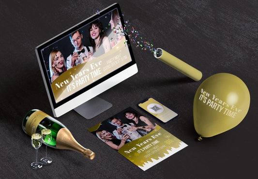 Free New Year Scene Creator Concept Mock-Up Psd