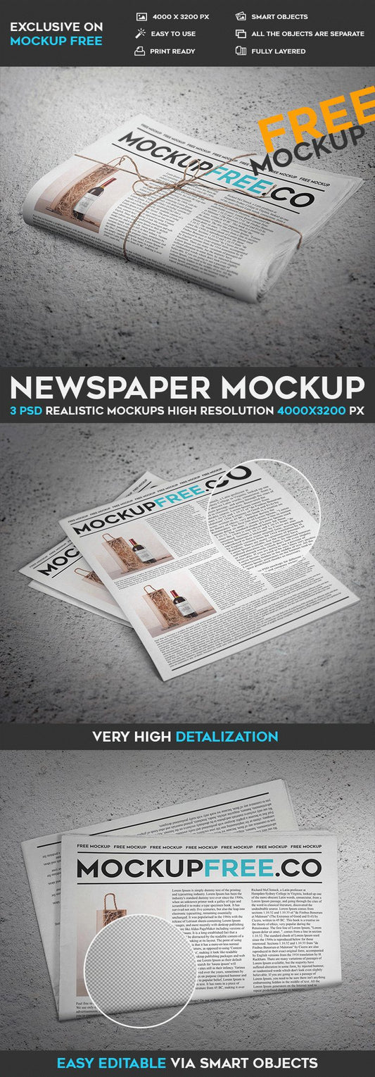 Free Newspaper / Newsletter Psd Mockup