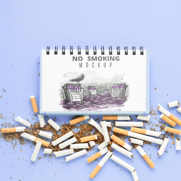 Free No Smoking Mock-Up Flat Lay Psd