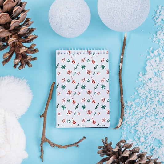 Free Notebook Cover Mockup With Christmas Concept Psd