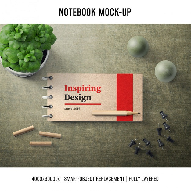 Free Notebook Mock Up Template Psd