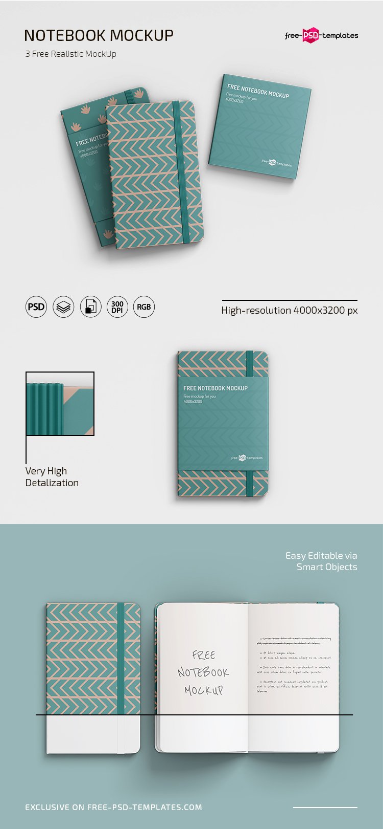 Free Notebook Mockup In Psd