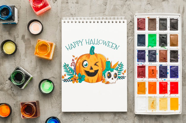 Free Notebook With Halloween Concept Psd