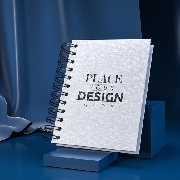 Free Notebook With Work Space Mockup Psd