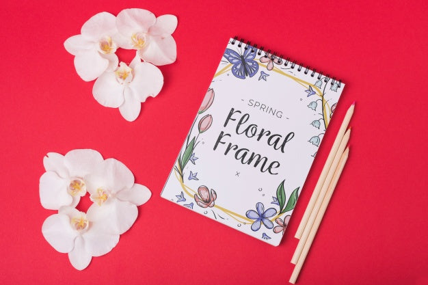 Free Notepad Template For Spring With Flowers Psd