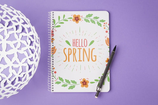 Free Notepad Template For Spring With Flowers Psd