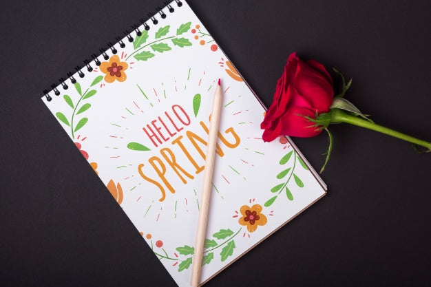 Free Notepad Template For Spring With Flowers Psd