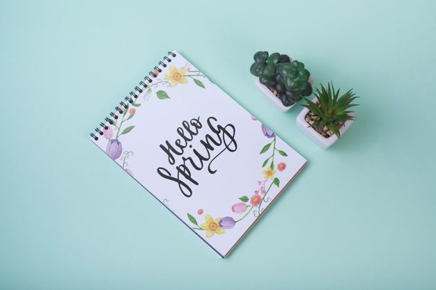 Free Notepad Template For Spring With Flowers Psd