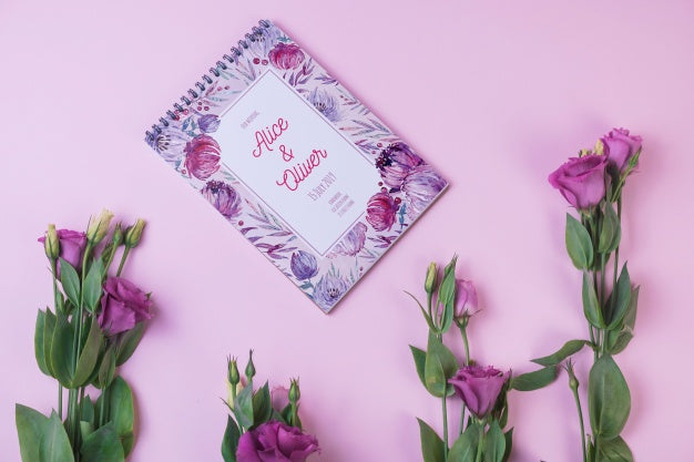 Free Notepad Template For Spring With Flowers Psd