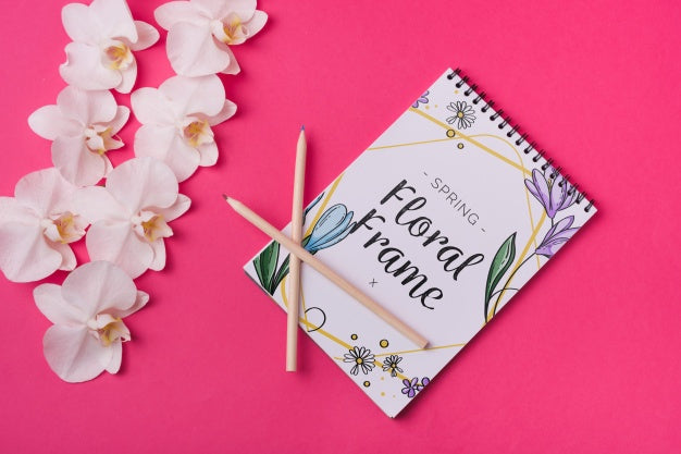 Free Notepad Template For Spring With Flowers Psd