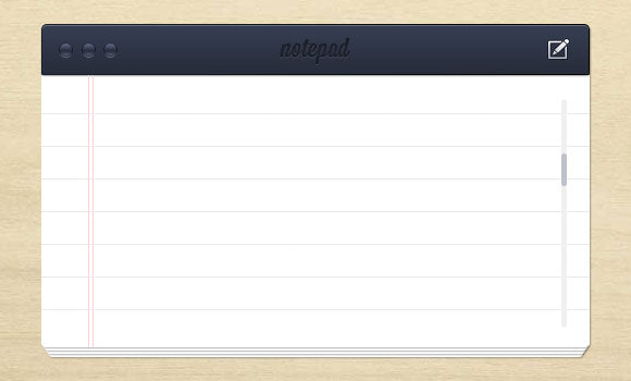 Free Notepad Ui Design Psd