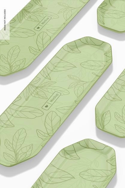 Free Octagonal Ceramic Plate Mockup, Mosaic Psd