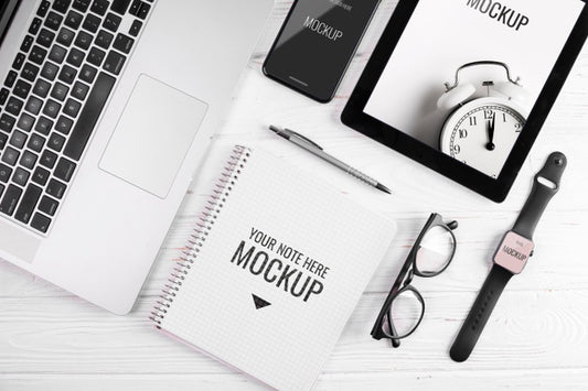 Free Office Desk Concept With Mock-Up Psd