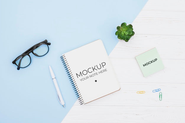 Free Office Desk Concept With Mock-Up Psd