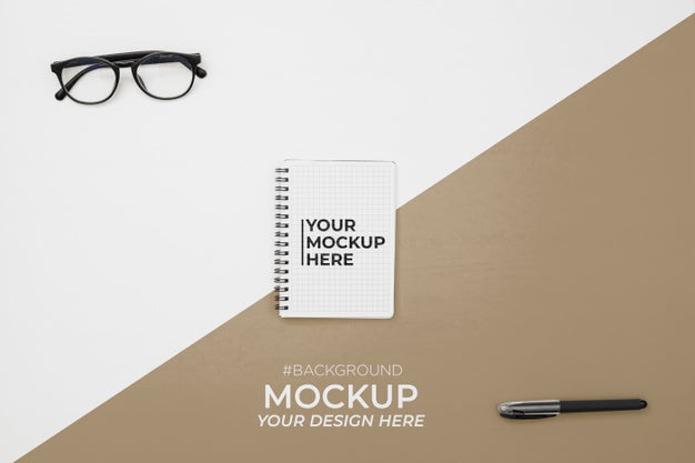 Free Office Desk Concept With Mock-Up Psd