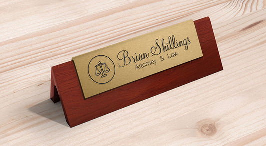 Free Office Desk Name Plate Mockup Psd