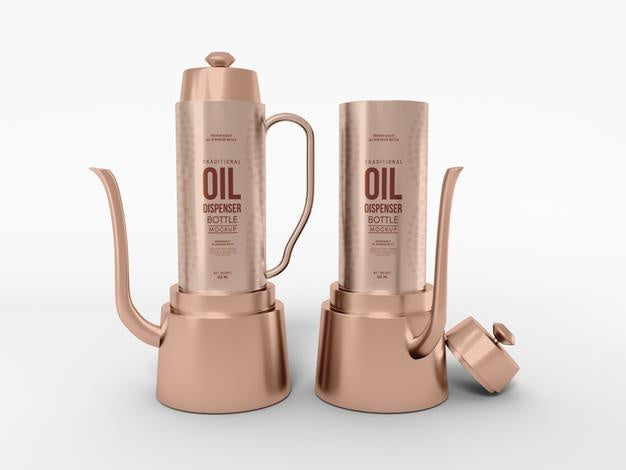 Free Oil Bottle Dispenser Packaging Mockup Psd