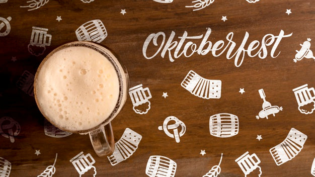 Free Oktoberfest Mug Of Beer With Foam Psd