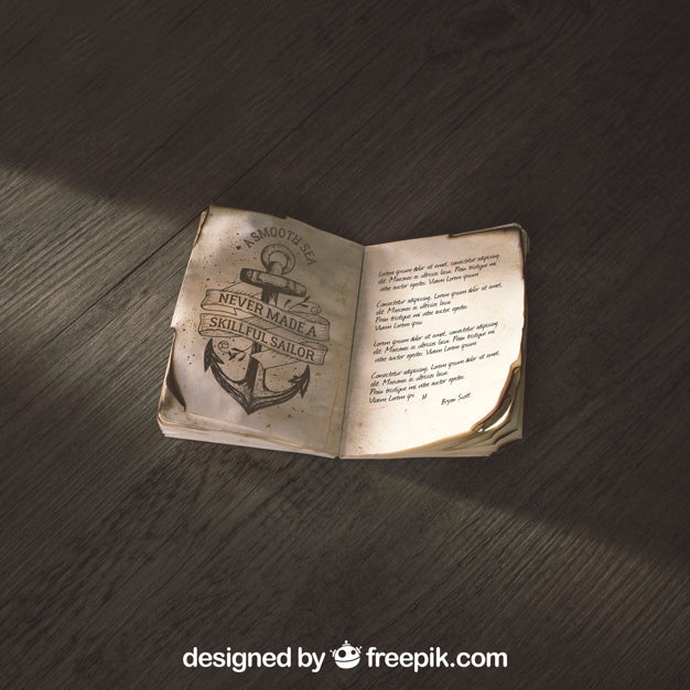 Free Old Paper Mockup With Adventure Concept Psd