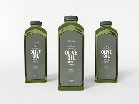 Free Olive Oil Bottle Packaging Mockup Psd