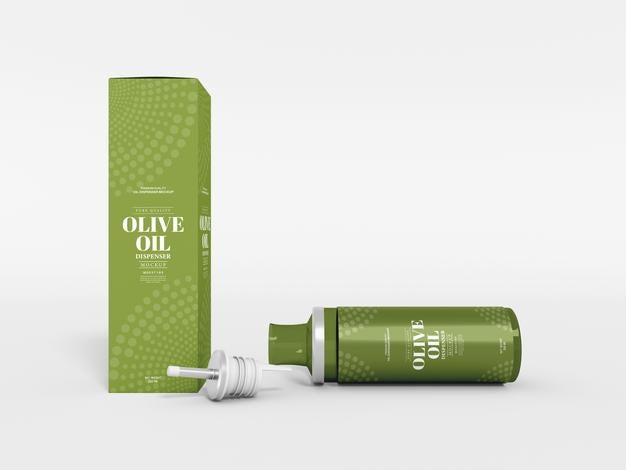 Free Olive Oil Glass Dispender Bottle Mockup Psd